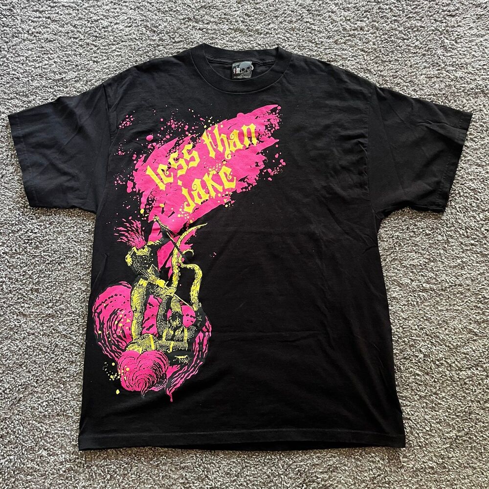 VTG Y2K Less Than Jake Band Album T Shirt Giant Punk Rock Black Mens Size‎ Large
